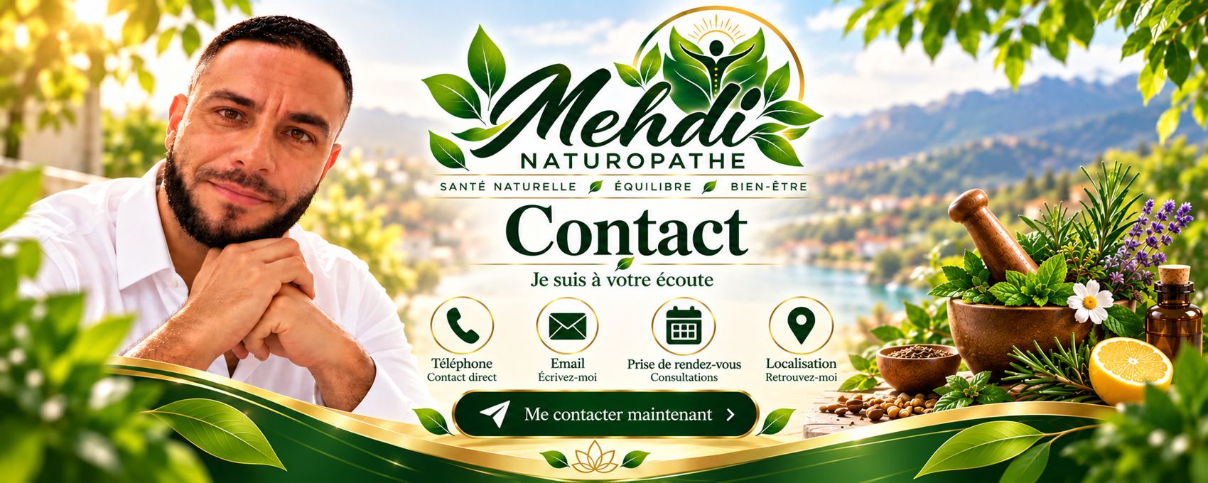 Contacter Mehdi Naturopathe : téléphone, e-mail, prise de rendez-vous et localisation